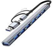 7 USB 3.0 Tipo C HUB Extender Alta Velocidad OTG Adaptador Estación de Expansión para PC Macbook Portátil Disco Duro Ratón Teclado