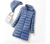 Chaqueta Plumón Mujer Abrigo Largo Cálido Plumas Ligeras，qw1