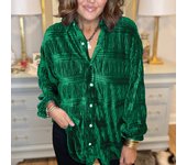 2025 new hot selling pleated velvet shirt