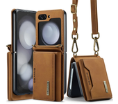 Case For Samsung Galaxy Z Flip 5 4 3 Wallet Magnetic Leather Card Holder Pocket Kickstand MagSafe Shell Funda Cover