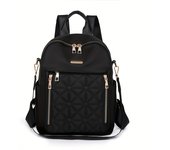 Quilted Zipper Backpack Purse, Classic Studded Decor Daypack, Women's Stylish Preppy School Bag & Book Bag
