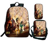 3Pcs Set School bags with Lunch bag Pencil Case,Custom Backpack Add with Your Logo or text , Kids Bags with 3D Football Printed