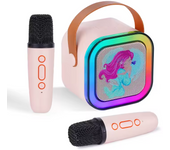 A29. Karaoke con Dos microfonos. Altavoz Bluetooth Karaoke para niños. Juguete electrónico Infantil. Regalos para niños de 3 a 15 años. Efectos de voz