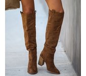 Women's boots European and American thick heeled long boots 2025 autumn and winter new high heels high boots