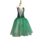 Long Dress Green Velvet Ballet Tutu Dress Skirt Professional Performance Costume Vestidos Chica Bailarina