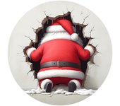 Adornos redondos de acrílico para Navidad, colgantes de Papá Noel, decoraciones festivas de pared, gran oferta
