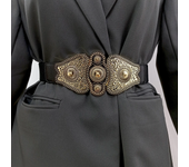 Cinturones elásticos con hebilla Vintage de diseñador para mujer, faja elástica de cintura femenina de alta calidad, corsé rojo y blanco