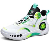 Nuevos zapatos de baloncesto botas altas de los hombres transpirables, antideslizantes, resistentes al desgaste y absorbentes de golpes zapatillas de deporte de los estudiantes de la escuela media zapatillas de deporte del piso de cemento de los hombres
