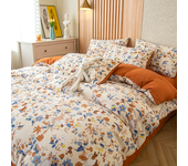 Funda de edredón individual de doble hilo, funda nórdica de algodón y lino lavada de nueva clase A, ropa de cama estampada respe