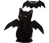 Pet Cat Bat Wings for Halloween Party Decoration, Puppy Collar Leads Cosplay Bat Costume