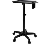 Salon Tray Beauty Rolling Cart with 2 Cups & 1 Metal Loop Metal Trolley Hairdressing Tool Movable Car Adjustable Height Trolley