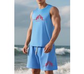 TOQUCL Quick Dry Sports Tank Top Men Bodybuilding Set