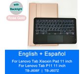 Bluetooth Keyboard Case For Lenovo Tab P11 Xiaoxin Pad 11 inch TBJ606F TB-J607Z Touchpad Tablet Case English Spanish Keyboard