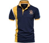 Verano nuevo cuello de solapa deporte hombre algodón POLO moda casual bordado camiseta manga corta