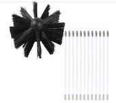 Cepillo giratorio para chimeneas, cepillo flexible de mango largo para chimeneas, herramienta de limpieza de chimeneas para paredes y techos interiores, 100 mm