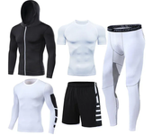Men's Running Tracksuit Training Fitness Sportswear Set Compression Leggings Sport Clothes Gym Tight Sweatpants Rash Guard Lycra