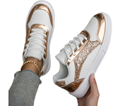 Women's Walking Skateboard Shoes Sneakers Pu Leather Char Flat Low-Top Lace-Up Comfortable Fashion Sneakers