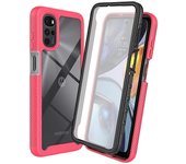 For Motorola Moto G22 All-around Protection Anti-scratch 3-in-1 Case PC + TPU Hybrid Cell Phone Shell with PET Screen Protector