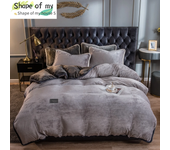 22 Home Textiles Dark Blue Crystal Velvet Coral Fleece Winter Soft Quilt Cover Keep Warm Plush Duvet Cover Bedding No Pillowcase