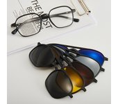 Gafas de sol polarizadas para hombres y mujeres transfronterizas nuevas gafas TR90 montura gafas de sol de manga magnética de visión nocturna negra de cinco piezas