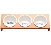 Cat Dog Feeders Bowl Pet Food Water Bowl 1/2 Bowls Ceramic Tableware Bamboo Frame Antiskid Pet Supplies Dog Cat Feeding Bowl