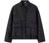Women's Gold Beaded Jacket, Loose t with Raised Neck, New Style, 2024