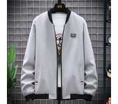 Men's Casual Long Sleeve Zipper Baseball Collar Bomber Jacket, Chic And Trendy Regular Fit Windbreaker Jacket For Spring