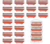 24Pcs Fusion 5 Razor Refills,Razor Men, Shaving Refills for with 5-Layer Precision Cut Stainless Steel Blades