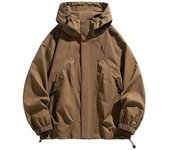 Spring and Autumn men's windbreaker raincoat zipper jacket hooded oversized clothing
