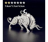 Microworld 3D Metal Chinese Zodiac Cow Model Puzzle Kits DIY Stainless Steel Warcraft Crafts Jigsaw Toys Gifts For Kid Adult