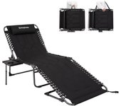 Plegable Exterior, Respaldo Ajustable en 5 Posiciones, Silla de Playa, Cama de Camping con Almohada para Playa Piscina Vacaciones Exterior ¡Disponible en dos versiones diferentes! Elige tu opción a continuación