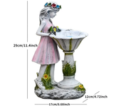 Waterproof Solar Flower Fairy Night Light Angel Girl Statue Outdoor Garden Courtyard Lamp Home Decoration Sculpture