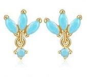 Fashion women's turquoise pendant earrings, simple mini perforations, jewelry accessories, 2025 trend, new