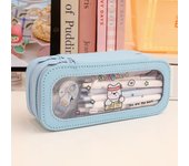 Aesthetic Transparent Pencil Bag Panda PVC Large Capacity Pencil Bag Good Looking Zipper Stationery Storage Bag Student