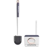 Aokala Toilet Brush and Holder Set, Toilet Bowl Brush with Cleaning Brush, Silicone Toilet Bowl Cleaners Brush for Deep Cleaning