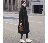 2024 invierno para mujer versión coreana de la nueva chaqueta acolchada de algodón de plumón de moda chaqueta acolchada de algodón engrosada de diseño suelto medio y largo