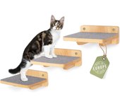 WOOWOOD® Pared de Escalada para Gatos, Juego de 3 escaleras para Gatos, escaleras para Gatos, Pared de Escalada, Escalera para Gatos, Escalar en la Pared para Gatos, Gatos, Escalar en la Pared, XL