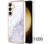 Para Samsung Galaxy S24 Ultra Plus A73 A33 A53 5G Cubierta Trasera Antisísmica Con Arena Movediza De Mármol Chapada