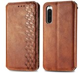 For Sony Xperia 10 V Case Bump Proof Rhombus Imprinted Wallet Stand Phone Cover