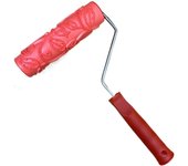 Rubber Imitation Wood Grain Pattern Paint Roller DIY Paint Texture Pigment Printing Wall Painting Roller with Handle Home Tool