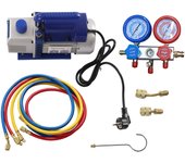 AC air conditioning Gauge Manifold+Vacuum Pump Tool Kit 3CFM HVAC Kit 220V VK125 for the Repair of Air Conditioners