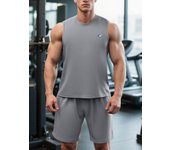TOQUCL Quick Dry Sports Tank Top Men Bodybuilding Set