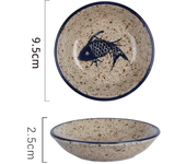 Plato de cerámica para temporada, plato de sabor de porcelana con diseño de pájaro y flor japonesa, plato pequeño redondo, platillo para inmersión, vajilla de cocina