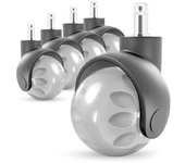 (5 Packs) 2 Inch Office Chair Quiet Wheel Optional M11 Pole & Smooth Gliding Heavy Duty Chair Casters Desk Chair Wheels