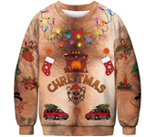 Christmas Sweater Novelty Funny Light Up Ugly Christmas Sweater For Men And Women 3D Printing Pullover Jumpers Warm Sweater