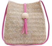 Women Straw Bag Bohemian Rattan Beach Handbag Brand Designer Kintted Crossbody Bucket Bags with Tassel Summer Beach Bag