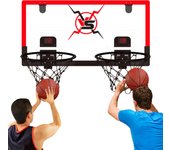 Mini Basketball Hoop with 2 Baskets, Electronic Scoreboard, and 2 Basketballs, Perfect for Indoor Fun, Adjustable, Easy to Install, Ideal Gift for Kids and Basketball Lovers