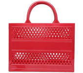 Women's hollowed out handbag, holiday PVC beach bag, Y2K, 2024