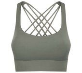 SHINBENE Strappy Cross Strap Gym Fitness Bras Women Push Up Padded Yoga Sports Bras Workout Tops Wireless Athletic Brassiere
