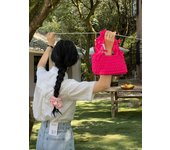 Mini bolsos de ganchillo con borlas para mujer, tejido a mano bolso de mano, pequeño, de punto, para playa, Verano